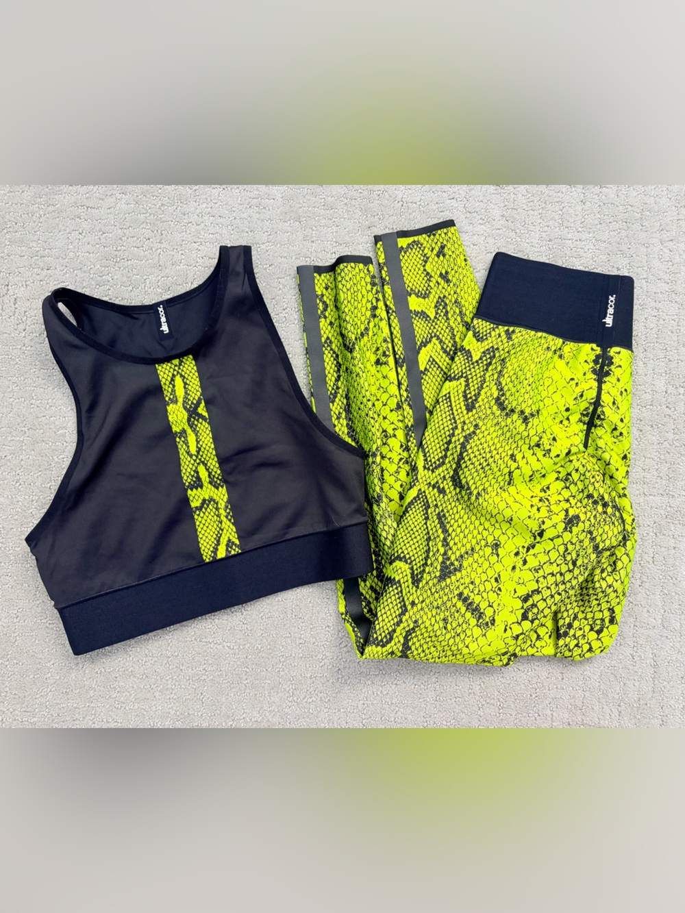 ultracor Neon Yellow and Black Snakeskin Active Set